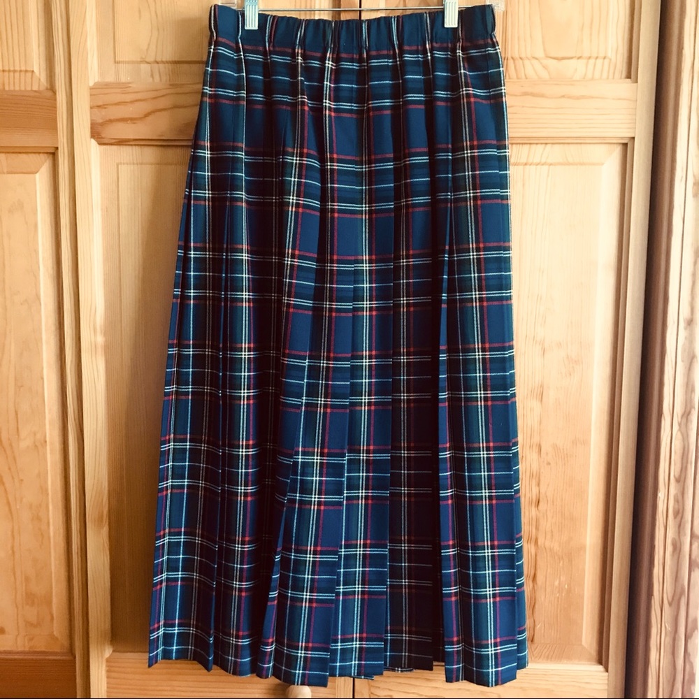 Susan Bristol Vintage Plaid Pleated Skirt [SIZE LARGE]